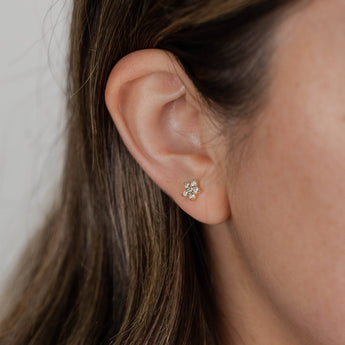 Pavé Stud - Flower - Earring