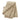 Folded woven throw blanket in a warm taupe color with a textured, boucle-like weave. The fabric has a soft, nubby feel, and the edges are finished with delicate fringes, adding a relaxed and cozy touch. The blanket is draped to showcase its plush texture and natural drape.