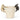 Brown Hanging Rabbit and Cream coloured Cat hanging off the side of a cream coloured pot.
