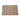 Flat-lay view of a woven throw blanket featuring vertical stripes in beige, light brown, and muted red. The blanket has fringed edges on both shorter sides, with a dark trim running along the ends, adding a subtle contrast to the neutral-toned design.
