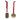 Two gold jingle bells on red ribbons against a white background.