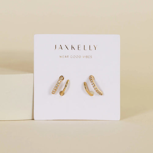 JaxKelly spiral hoop gold plated earrings. 