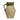 Mini Olive Jar with rustic worn exterior finish and green glazing at top and halfway down handle.