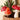 Set of three ceramic mushroom plant stakes in red, orange and white, in various shapes and sizes for indoor or outdoor planters.