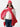 Shiraleah Christie Scarf in red tossed around the neck model.