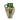 Small clay olive jar with green glazing around opening at top and dripping down the handle and side of the vessel.
