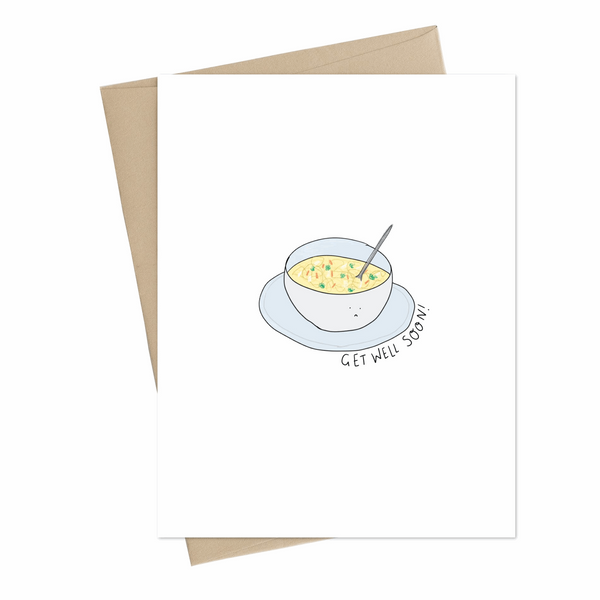 Chicken Soup Get Well Card – Crackle and Teal