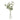 Artificial white summer garden flower bunch with delicate blooms and green foliage, tied together with a natural raffia band, displayed against a plain white background.