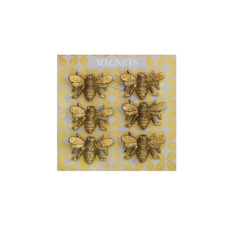 Pewter Bee Magnets on Card, Set of 6