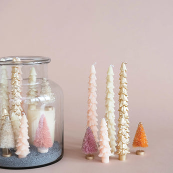 Tree Shaped Taper Candles - Blush