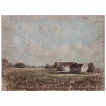 Canvas Wall Decor with Farmhouse Landscape.