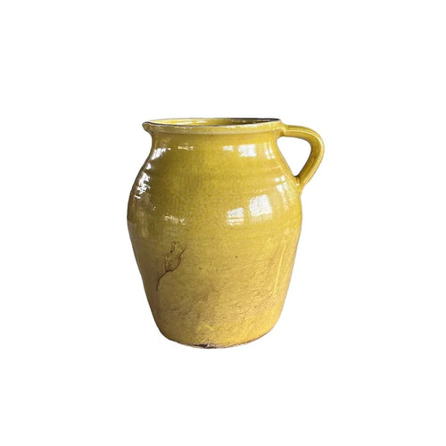 Yellow glazed French Pottery Jug.