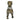 Rear view of an antique brass dachshund figurine with a patina finish, showing its back and hind legs.