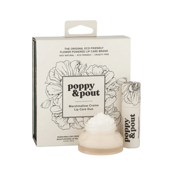 Marshmallow Creme lip care duo giftset by Poppy & Pout.
