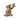Gold mouse-shaped candle holder with dimensions on a white background