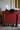Fusion Mineral Paint Highlander, deep scarlet red used on panelled furniture inspired by traditional Scottish decor.