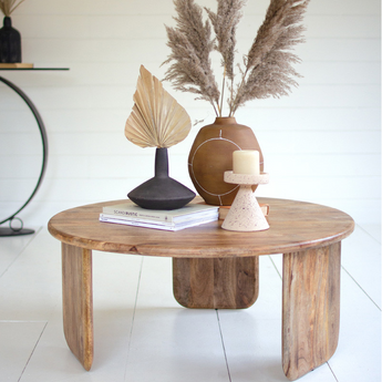 Modern mango wood coffee table.