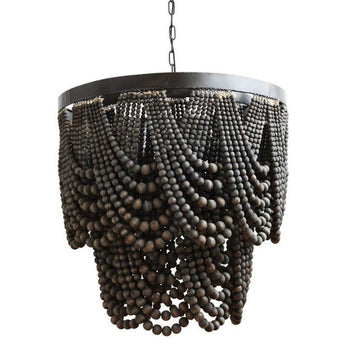 Metal and Wood Beads Chandelier