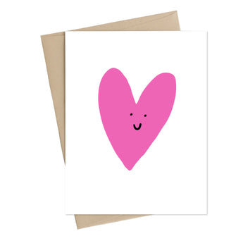 Pink Heart Smiley Card