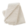 Fringed Boucle Bed Blanket - Off White