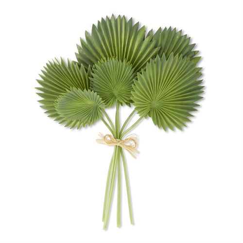 Natural touch palm leaves in a bundle of 6 different sizes. 