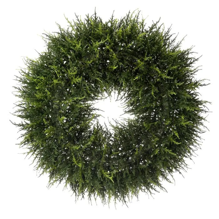 24" Two Tone Cedar Wreath.