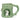 Green ceramic mug shaped like a tree with a rabbit figure inside on a white background