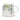 White mug with green leaf pattern on a white background