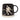 Black mug with a white silhouette of a hockey player on a white background