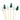 Set of Christmas tree-shaped toothpicks on sticks against a white background