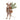 Felt mouse ornament wearing a vest and holding a branch on a white background