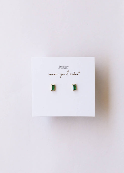 Baguette Earring - Emerald