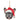 A French Bulldog Christmas ornament featuring a black and white bulldog face wearing a red Santa hat with gold trim, hanging from a jute string on a white background.