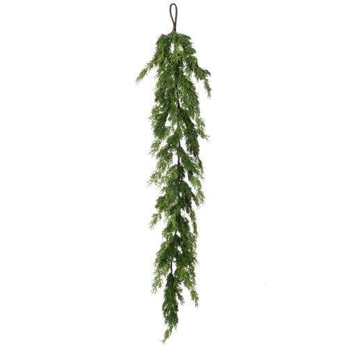 Cedar Garland with variations of green throughout with a real touch feel. 