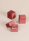 Square Velvet Jewelry Box - Dusty Rose