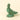 Bronze dove figurine with green patina on a beige background
