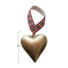 Gold heart measures 10-inches high and has a Scandinavian inspired embroidered hanger. 