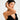 Woman wearing a black dress with a white background