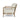 Chair with wooden frame and beige cushion on a white background