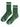 Two green socks with a pattern on a white background
