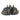 Bronze sculpture of two bulldog heads on a white background