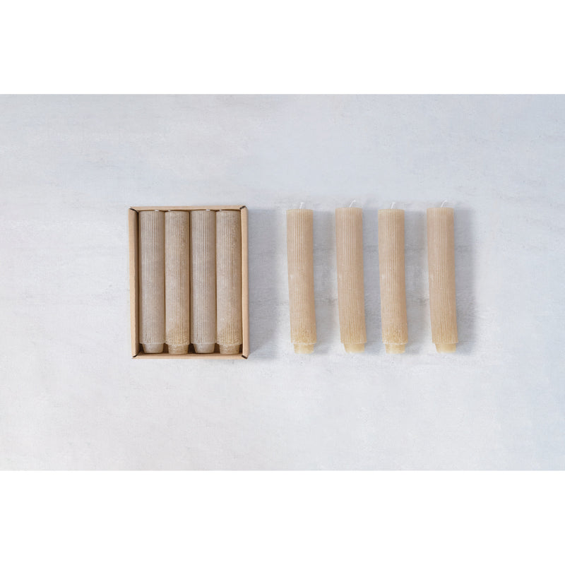 5" Unscented Pleated Taper Candles - Linen