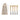 Set of 4 gold canapé knives with bow handles in printed drawstring bag.