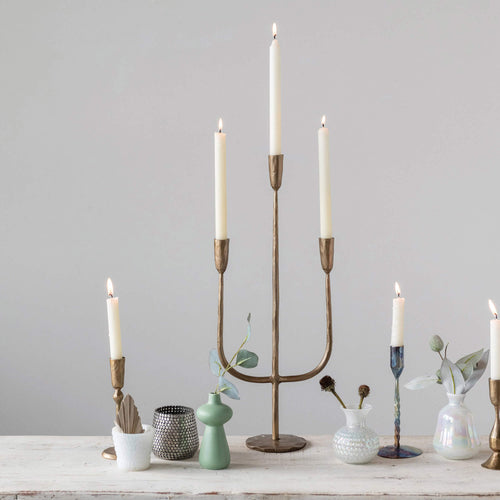 Antique Brass Metal Candelabra