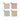 Four square woven pot holders with leather clips on a white background