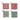 Four woven coasters with different patterns and colors on a white background.