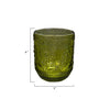 Set of 2, Embossed Drinking Glass 12oz - Green