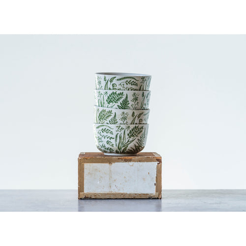 Hand Stamped Bowl with Embossed Pattern
