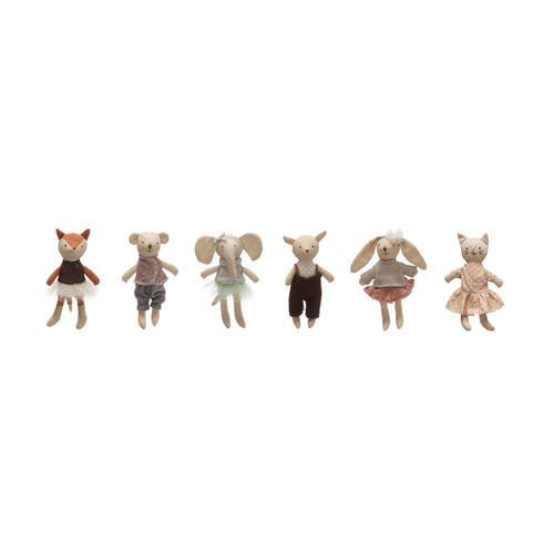 Cotton mini animals dressed in clothing for kids. 