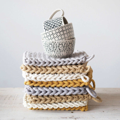 Cotton Crocheted Pot Holder - Earth Tones